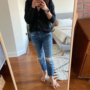 Madewell the slim boyjean raw hem edition. size 24